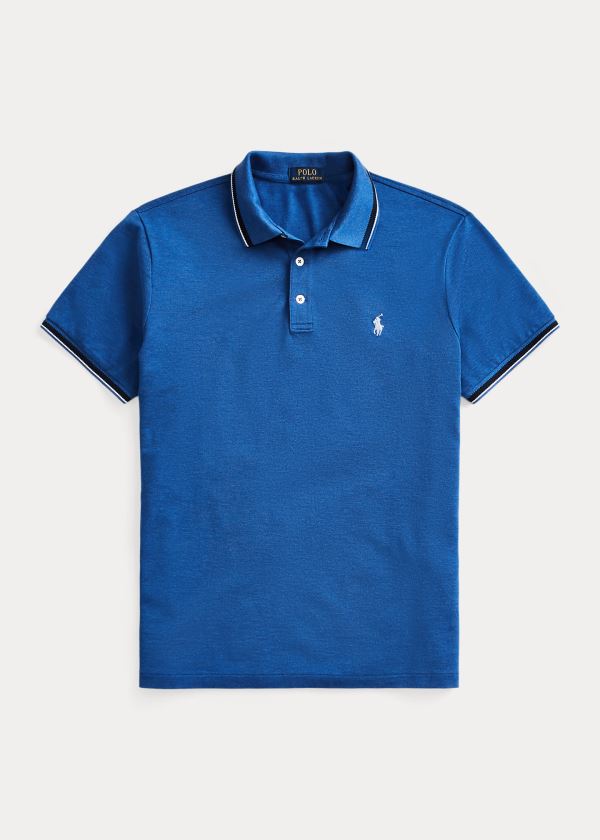 Polos Polo Ralph Lauren Hombre Azules - Custom Slim Stretch Mesh - CZUHL6052